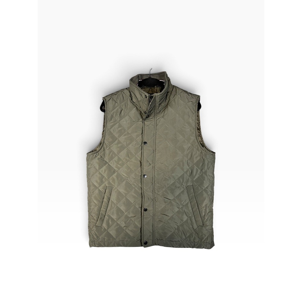 Tahari Men's Medium Diamond-Quilted Full Zip Lined Puffer Vest